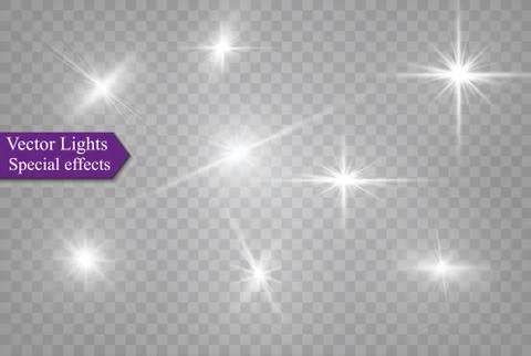 Star on a transparent background,light effect,vector illustration. burst with Stock Illustration