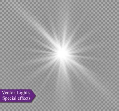 Star on a transparent background,light effect,vector illustration. burst with Stock Illustration