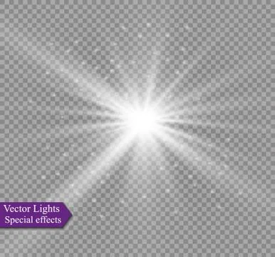 Star on a transparent background,light effect,vector illustration. burst with Stock Illustration