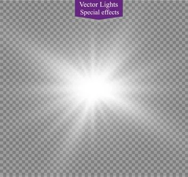 Star on a transparent background,light effect,vector illustration. burst with Illustrazione stock