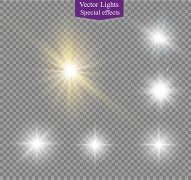Star on a transparent background,light effect,vector illustration. burst with Stock Illustration