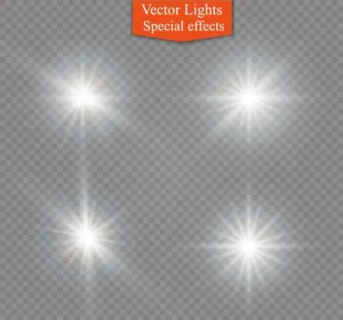 Star on a transparent background,light effect,vector illustration. burst with Illustrazione stock