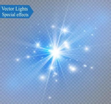 Star on a transparent background,light effect,vector illustration. burst with Stock Illustration