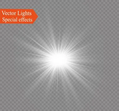 Star on a transparent background,light effect,vector illustration. burst with Stock Illustration