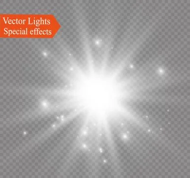 Star on a transparent background,light effect,vector illustration. burst with Stock Illustration