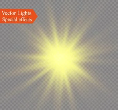Star on a transparent background,light effect,vector illustration. burst with Stock Illustration