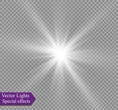 Star on a transparent background,light effect,vector illustration. burst with Stock Illustration