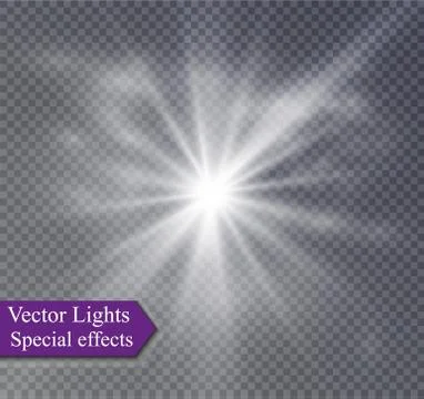 Star on a transparent background,light effect,vector illustration. burst with Stock Illustration