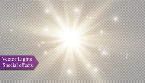 Star on a transparent background,light effect,vector illustration. burst with Stock Illustration
