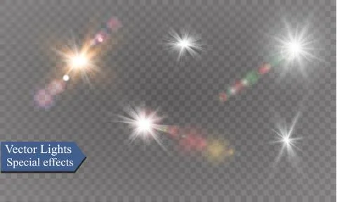 Star on a transparent background,light effect,vector illustration. burst with Stock Illustration