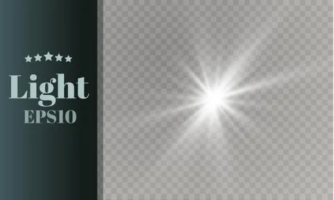 Star on a transparent background,light effect,vector illustration. burst with Illustrazione stock