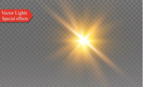 Star on a transparent background,light effect,vector illustration. burst with Illustrazione stock