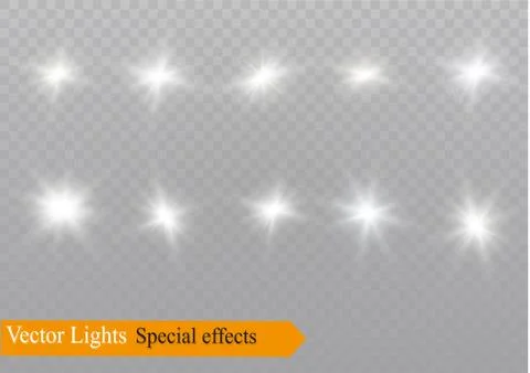 Star on a transparent background,light effect,vector illustration. burst with Stock Illustration
