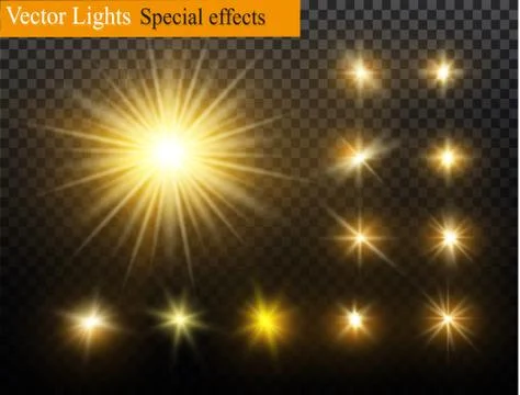 Star on a transparent background,light effect,vector illustration. burst with Stock Illustration