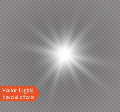 Star on a transparent background,light effect,vector illustration. burst with Stock Illustration