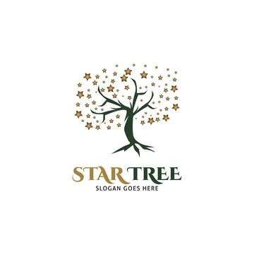 Star Tree Icon Vector Logo Template Illustration Design Stock Illustration