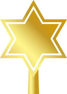Star Tree Topper isolated on white background. Gold Christmas star set Stock Illustration