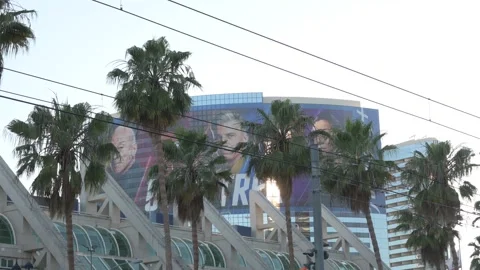 Star trek on marriott bldg Stock Footage 246636423