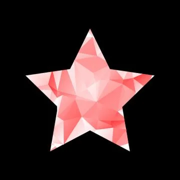 Star of a triangular mosaic in shades of red. Symbol of sky in trendy modern Illustrazione stock