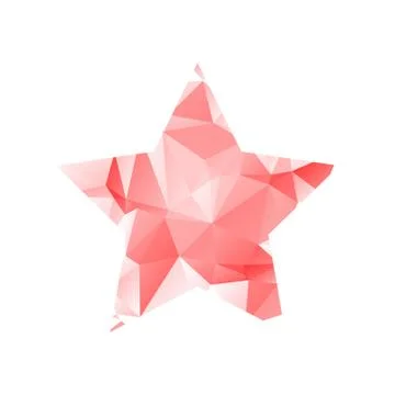 Star of a triangular mosaic in shades of red. Symbol of sky in trendy modern Stock Illustration