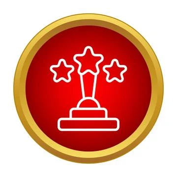 Star trophy award winning success achievement icon Stock Illustration