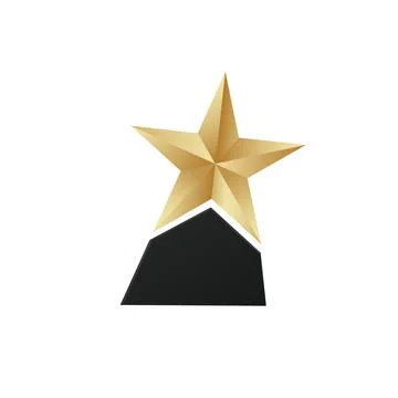 Star trophy golden prize vector 3d Stock Illustration