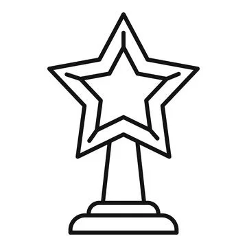 Star trophy icon outline vector. Winner award Stock Illustration