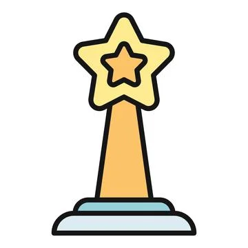 Star trophy icon representing award and success Stock Illustration