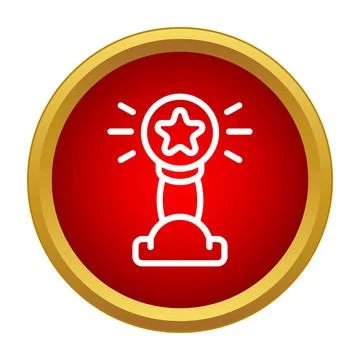 Star trophy icon symbolizing award, victory, success, achievement Stock Illustration