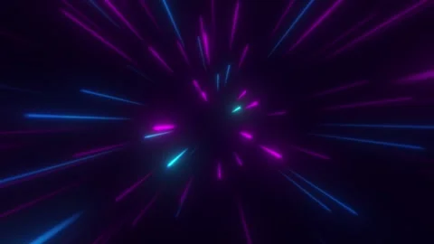 Star tunnel hyperloop with neon glow lights, sc-fi neon cyberpunk style. Pink Stock Footage 242513819
