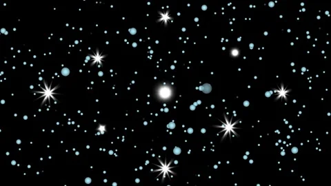 Star Twinkling with Falling 3D Lights for Christmas Night on Black 4K Stock Footage 341830835