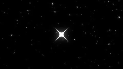 Star Twinkling White Blinking Light Effect with Festive Starry Sky Overlay 4K Stock Footage 343990780