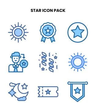 Star Two Colour Graphics Icons Pack Illustrazione stock
