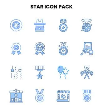 Star Two Colour Graphics Icons Pack Illustrazione stock