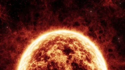 A star in two evolutions. Animation of the cinematic appearance of a red star Stock Footage 136393146