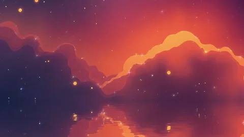 Star Universe Sky with River Reflection Video stock 303814113
