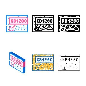 Star variations name color icon vector Stock Illustration