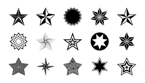 Star vector collection. Modern simple stars. Vector illustration. Stock-Illustration