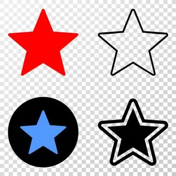 Star Vector EPS Icon with Contour Version Stockillustratie