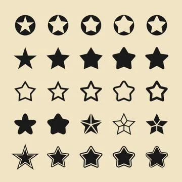 Star vector flat icons Stock Illustration