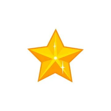 Star vector illustration, star flat icon, yellow star vector Stock Illustration
