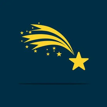 Star vector. Meteorites and comets. meteor isolated from the background. vect Stock Illustration