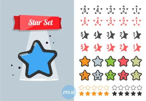 Star vector set Stock Illustration