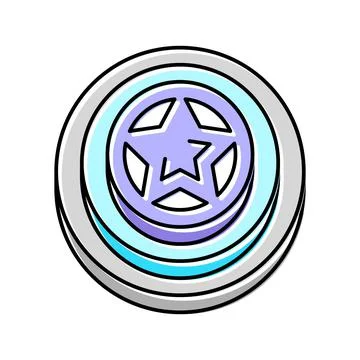 Star video game progress award color icon vector illustration Stock Illustration