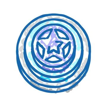 Star video game progress award icon doodle illustration Stock Illustration