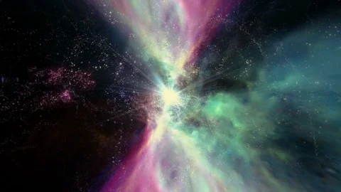 Star Warp 052: Traveling through star fields in deep space. Stock Footage
