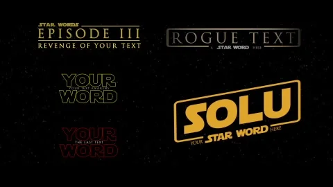 Star Wars Film Title Pack + Crawl text + Hyperspace sequence Stock After Effects