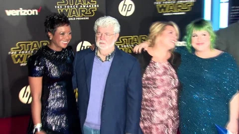 Star Wars: The Force Awakens World Premiere, Hollywood - 14 Dec 2015 Vídeo Stock 205347380