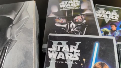 Star Wars trilogy DVD box Vídeo Stock 332282456
