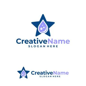 Star water logo design vector template, Creative Star water drop logo conce.. Stock Illustration